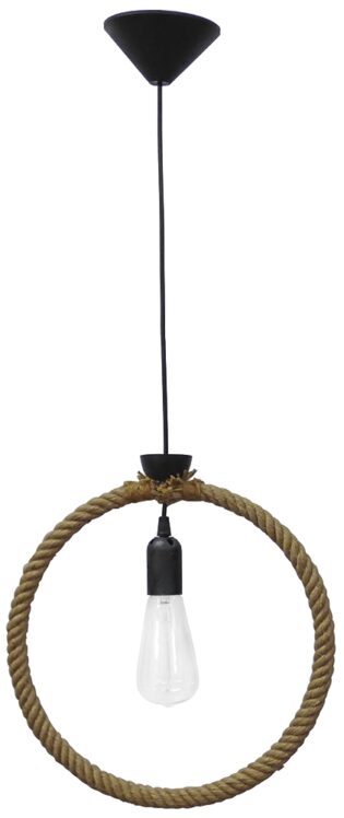 Heronia Κρεμαστό φωτιστικό KYKLOS  1/L ROPE UT-BLACK