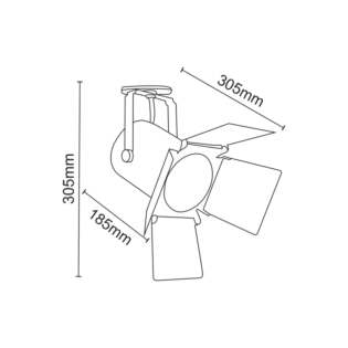 Επαγγελματικός Φωτισμός TRACK LIGHT No238 BLACK 2WIRE PAR30 E27