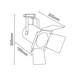 Επαγγελματικός Φωτισμός ^TRACK LIGHT No238 BLACK 4WIRE PAR30 E27