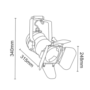 Aca-Lighting ^TRACK LIGHT No242 WHITE 4WIRE PAR30 E27