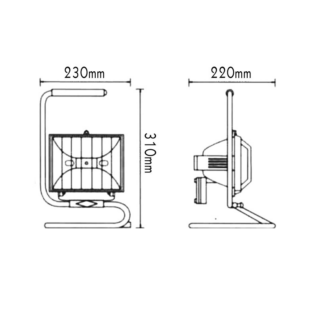 Επαγγελματικός Φωτισμός ΠΡΟΒΟΛΕΑΣ 150W ΙΩΔΙΟΥ ΜΕ ΒΑΣΗ ΜΑΥΡΟΣ GF1415