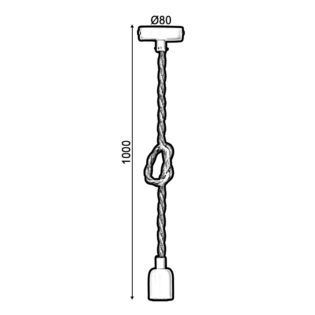 Aca-Lighting ΚΡΕΜΑΣΤΟ Φ/Σ 1ΧΕ27 ΜΑΥΡΟ ΜΕΤΑΛΛΟ+ΣΧΟΙΝΙ ΜΟΝΗΣ ΠΛΕΞΗΣ Η100CM