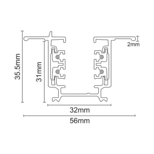 Aca-Lighting ΧΩΝΕΥΤΗ ΡΑΓΑ 4 ΚΑΛΩΔΙΩΝ 2m ΜΑΥΡΗ