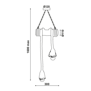 Κρεμαστά ΚΡΕΜΑΣΤΟ Φ/Σ 2ΧΕ27 BAMBOO+ΣΧΟΙΝΙ 11Χ30ΧΗ160CM max. MERLIN