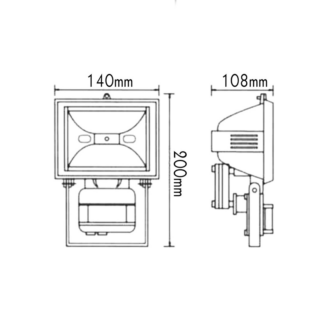 Aca-Lighting ΠΡΟΒΟ ΙΩΔ ΤΕΤ. ΛΑΜΠΑ 150W+ΑΝ. ΓΚΡΙ