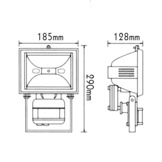 Aca-Lighting ΠΡΟΒΟ ΙΩΔ ΤΕΤ. ΛΑΜΠΑ 500W+ΑΝ. ΓΚΡΙ