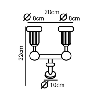 Aca-Lighting ΣΠΟΤ PAR38 Νο78 ΤΟΙΧΟΥ 2Φ ΜΑΥΡΟ