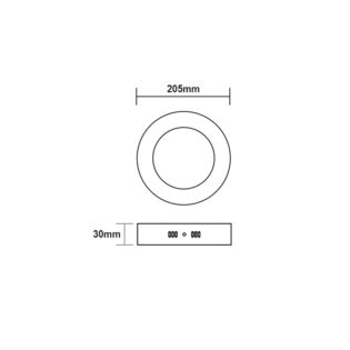 Aca-Lighting LED SLIM PANEL NM ROUND CEIL.18W 3000K 1650Lm Φ205 230V AC Ra80