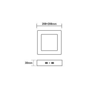 Aca-Lighting LED SLIM PANEL WHITE SQUARE CEIL.18W 3000K 1650Lm 208mm 230V AC Ra80