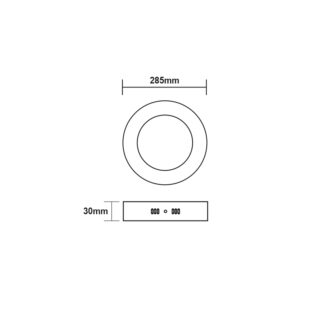 Aca-Lighting LED SLIM PANEL WHITE ROUND CEIL.24W 3000K 2200Lm Φ285 230V AC Ra80