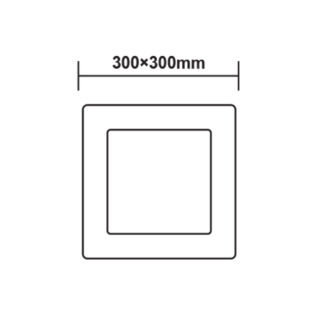 Aca-Lighting LED SLIM PANEL WHITE SQUARE CEIL.24W 3000K 2200Lm Φ288 230V AC Ra80