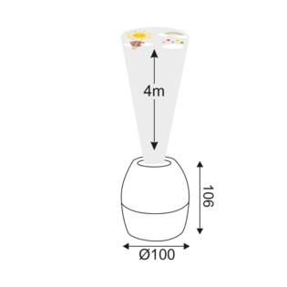 Επιτραπέζια κι Επίτοιχα LED 2 IN 1 8W LED NIGHT LIGHT & PROJECTOR WITH 4 PATTERNS AND 1M USB CABLE OR 3XAA