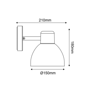 Aca-Lighting ^ΜΑΥΡΟ ΕΠΙΤΟΙΧΟ ΦΩΤΙΣΤΙΚΟ BERO MINI 1XE27 MAX.10W LED IP44 ΜΕ ΟΠΑΛ PC ΚΑΛΥΜΜΑ