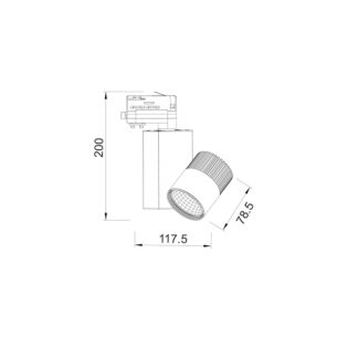 Επαγγελματικός Φωτισμός GREY LED TRACK LIGHT 15W 4000K 2WIRES 36° 1150LM 230V Ra80