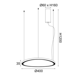 Κρεμαστά ^ΚΡΕΜΑΣΤΟ Φ/Σ LED 36W 3000K 2700LM HARMONY ΜΑΥΡΟ ΑΛΟΥΜΙΝΙΟ IP20 D42XH120CM