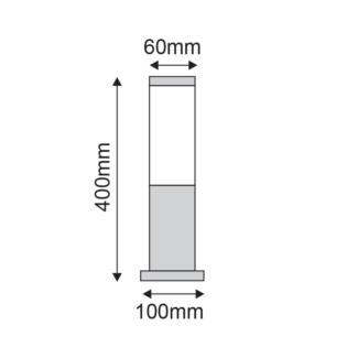 Aca-Lighting ΚΟΛΩΝΑΚΙ ΤΕΤΡΑΓΩΝΟ 45cm ΑΝΟΞΕΙΔΩΤΟ