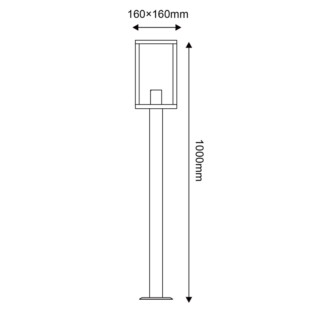 Aca-Lighting ^ΓΚΡΙ ΦΩΤΙΣΤΙΚΟ CELIA 1XE27 IP44 ΜΕ ΚΟΛΩΝΑ & ΔΙΑΦΑΝΟ ΓΥΑΛΙ