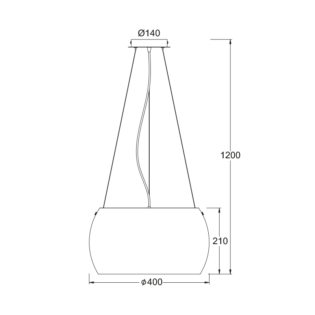 ΚΡΕΜΑΣΤΟ 3Χ60W E27 Φ40 Η128 ΓΥΑΛΙ ΦΙΜΕ PONTIAC