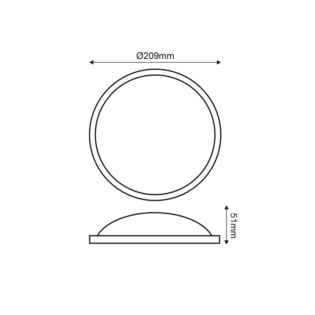 Aca-Lighting LED PC WHITE CEIL LUMINAIRE 230V AC IP65 20W 1700lm 3000K 110° Ra80