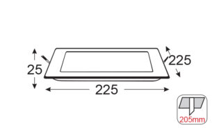 Επαγγελματικός Φωτισμός LED PANEL ΧΩΝ. ΤΕΤΡ. 20W 3.000K 1510Lm 230V 225mm Ra80