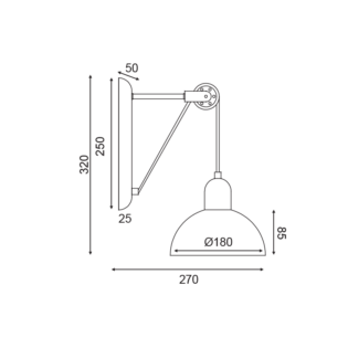 NETTO ΕΠΙΤΟΙΧΟ Φ/Σ 1ΧΕ14 ΓΚΡΙ/ΛΕΥΚΟ ΜΕΤΑΛΛΙΚΟ 27X18X32CM CEZANNE