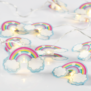 Παιδικά “PLASTIC RAINBOW”, 10 LED ΛΑΜΠΑΚΙΑ ΣΕ ΣΕΙΡΑ ΜΕ ΜΠΑΤΑΡΙΕΣ (2xAA), WW, IP20, 135+30cm, ΔΙΑΦΑΝ