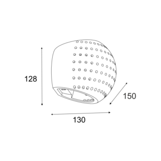 Aca-Lighting ^ΓΥΨΙΝΟ ΕΠΙΤΟΙΧΟ Φ/Σ 1XG9 IBON H Φ15x13x12,8CM