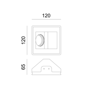 SQUARE WALL WASHER GYPSUM TRIMLESS SPOT LUMINAIRE ODEN GU10