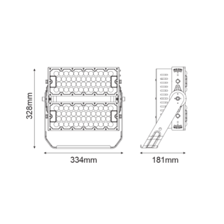 Επαγγελματικός Φωτισμός LED HIGH POWER FLOOD LUMINAIRE 240W, 37200LM, 5000K, 60°, 230V AC , IP66, IK10