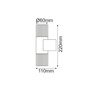 UP-DOWN CLEAR 2W LED 3000K 230V GREY