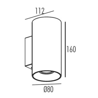 LED ΑΠΛ.ΤΟΙΧ 230V 2X7W 677Lm 3000K 36,5°EXTRUS UPDOWN ΤΕΤΡΑΓ