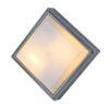 Aca-Lighting ΠΛΑΦΟΝΙΕΡΑ ΤΕΤΡΑΓΩΝΗ ΓΚΡΙ ΟΠΑΛ PC E27 2X18W IP54