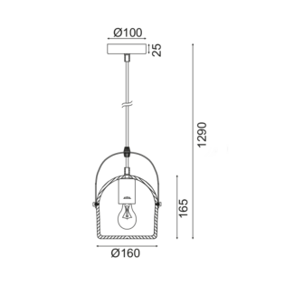 ΚΡΕΜΑΣΤΟ Φ/Σ 1ΧΕ27 ΓΚΡΙ ΤΣΙΜΕΝΤΟ D16XH130CM CARAMELO