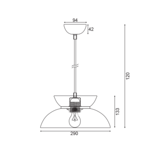 ΚΡΕΜΑΣΤΟ Φ/Σ 1ΧΕ27 ΜΑΥΡΟ ΜΕΤΑΛΛΙΚΟ D29XH120CM AEOLUS