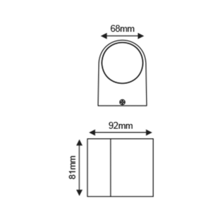 GU10 WALL LUMINAIRE 230V AC DARK GREY IP65 MAX.35W