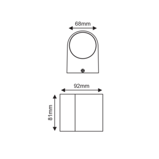 Aca-Lighting ^LED HP WALL LUMINAIRE 4W 230LM 40° 230V AC 3.000K DARK GREY CRI80 IP65 30.000HRS