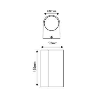 Aca-Lighting ^GU10 WALL LUMINAIRE 230V AC GOLDEN BLACK IP65 MAX.2X35W