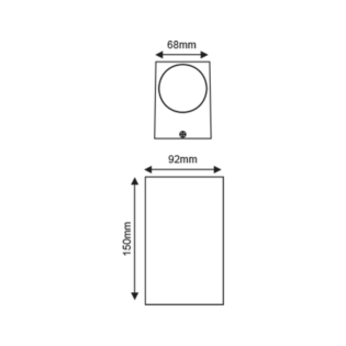 Aca-Lighting ^GU10 WALL LUMINAIRE 230V AC DARK GREY IP65 MAX.2X35W