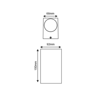 Aca-Lighting ^GU10 WALL LUMINAIRE 230V AC MATT WHITE IP65 MAX.2X35W