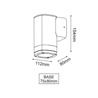 Aca-Lighting ^GU10 WALL LUMINAIRE 230V AC DARK GREY IP54 MAX.35W