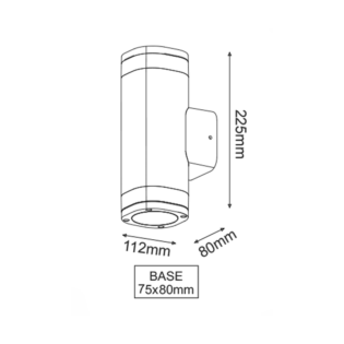 Aca-Lighting ^GU10 WALL LUMINAIRE 230V AC DARK GREY IP54 MAX.2X35W