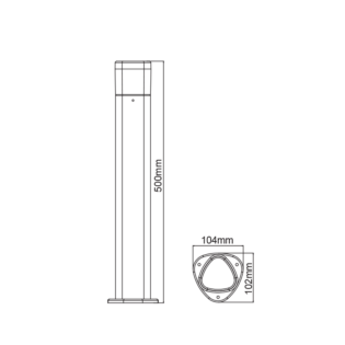 Aca-Lighting ^LED SMD POST LUMINAIRE 7W 410LM 340° 230V AC 3.000K DARK GREY CRI80 IP54 30.000HRS