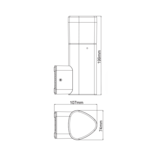 Aca-Lighting ^LED SMD WALL LUMINAIRE 7W 410LM 340° 230V AC 3.000K DARK GREY CRI80 IP54 30.000HRS