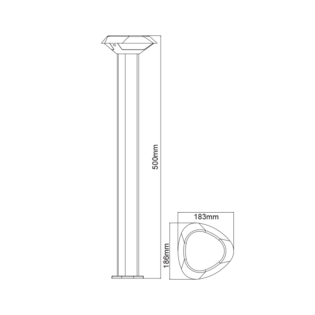 Κολωνάκια LED SMD POST LUMINAIRE 7W 520LM 330° 230V AC 3.000K DARK GREY CRI80 IP54 30.000HRS