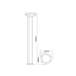 Κολωνάκια LED SMD POST LUMINAIRE 7W 520LM 330° 230V AC 3.000K DARK GREY CRI80 IP54 30.000HRS