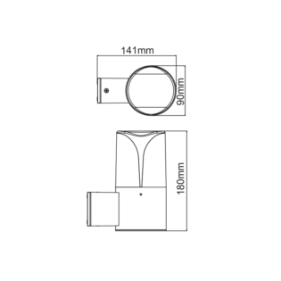 Επιτοίχια και Χωνευτά E27 WALL LUMINAIRE 230V AC DARK GREY IP54 MAX.23W