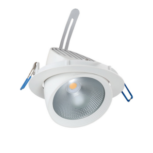 Επαγγελματικός Φωτισμός WHITE LED RECESSED MOVABLE LUMINAIRE 30W 3000K 60° 2400LM 230V Ra80