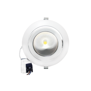 Επαγγελματικός Φωτισμός WHITE LED RECESSED MOVABLE LUMINAIRE 30W 3000K 60° 2400LM 230V Ra80