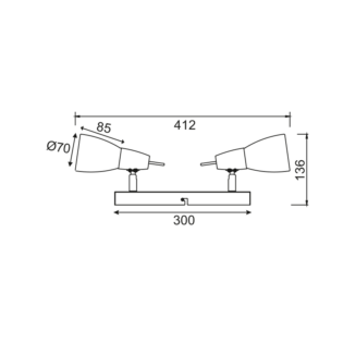 Σποτ ΣΠΟΤ ΙΙ ΓΥΑΛΙ ΜΠΡΟΝΖΕ 2Χ40W E14 KAMET