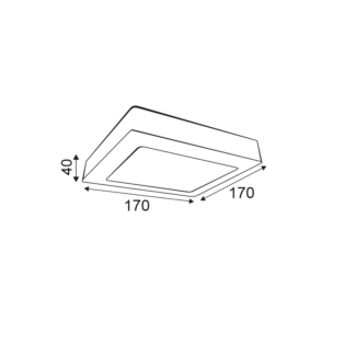 Aca-Lighting SQUARE NM CEIL.LED SLIMPANEL 14W3000K 950Lm230V 172X172 Ra80